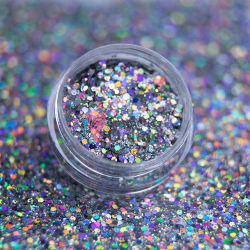 Decor pentru unghii NADP047EE Mollylac paiete Wink Effect Silver cu Reflexii - 91879